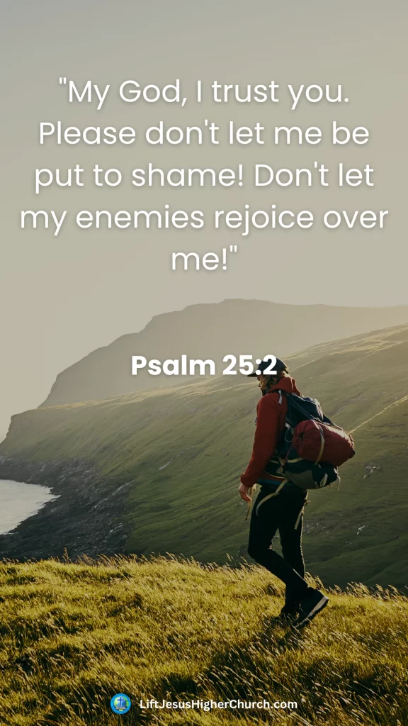 "My God, I trust you. Please don't let me be put to shame! Don't let my enemies rejoice over me!"